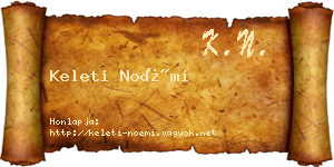 Keleti Noémi névjegykártya