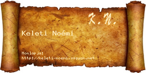 Keleti Noémi névjegykártya